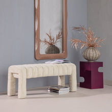 Laden Sie das Bild in den Galerie-Viewer, FREX UPHOLSTERED BENCH BOUCLE NATURAL [fsc]