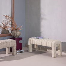 Laden Sie das Bild in den Galerie-Viewer, FREX UPHOLSTERED BENCH BOUCLE NATURAL [fsc]