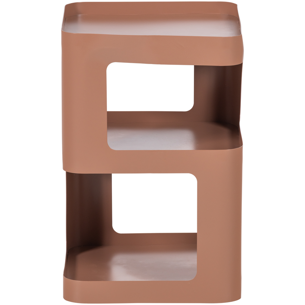 RIV SIDE TABLE/NIGHT STAND METAL SALMON PINK