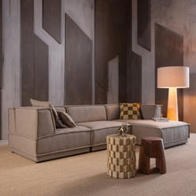 Laden Sie das Bild in den Galerie-Viewer, MANU CHAISE LONGUE SOFA RIGHT COARSE CHENILLE NATURAL [fsc]