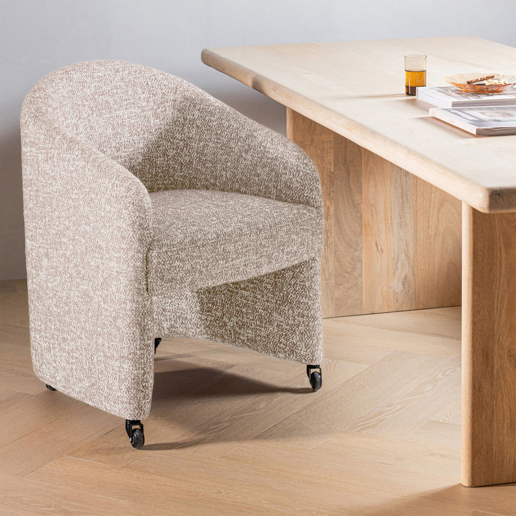 CORDO DINING CHAIR WITH WHEELS NATURAL MELANGE [fsc]