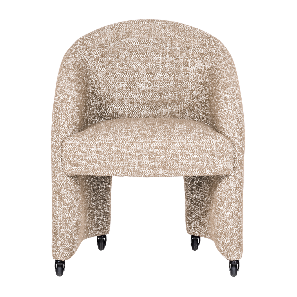 CORDO DINING CHAIR WITH WHEELS NATURAL MELANGE [fsc]