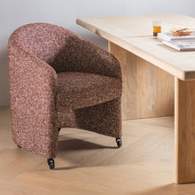 Laden Sie das Bild in den Galerie-Viewer, CORDO DINING CHAIR WITH WHEELS RUST BROWN MELANGE [fsc]