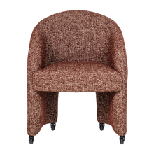 Laden Sie das Bild in den Galerie-Viewer, CORDO DINING CHAIR WITH WHEELS RUST BROWN MELANGE [fsc]