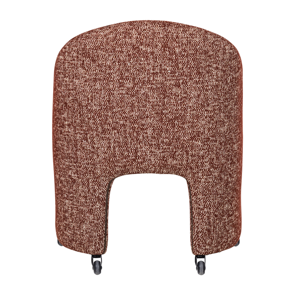 CORDO DINING CHAIR WITH WHEELS RUST BROWN MELANGE [fsc]