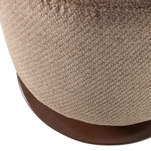 Cargar imagen en el visor de la galería, ISLEN POUF WITH SWIVEL BASE BOUCLE BROWN