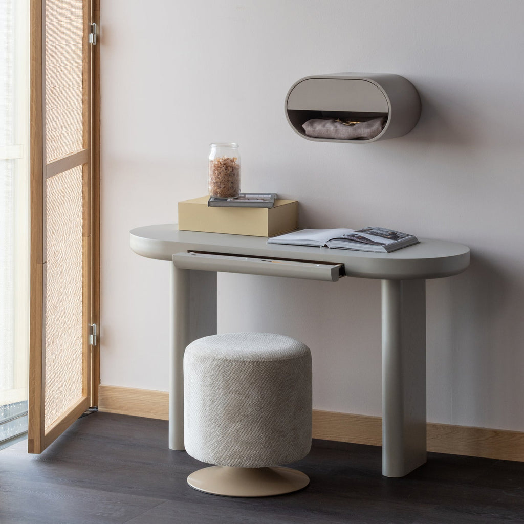 ISLEN POUF WITH SWIVEL BASE BOUCLE BEIGE