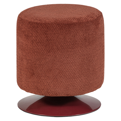 ISLEN POUF WITH SWIVEL BASE BOUCLE BURGUNDY RED