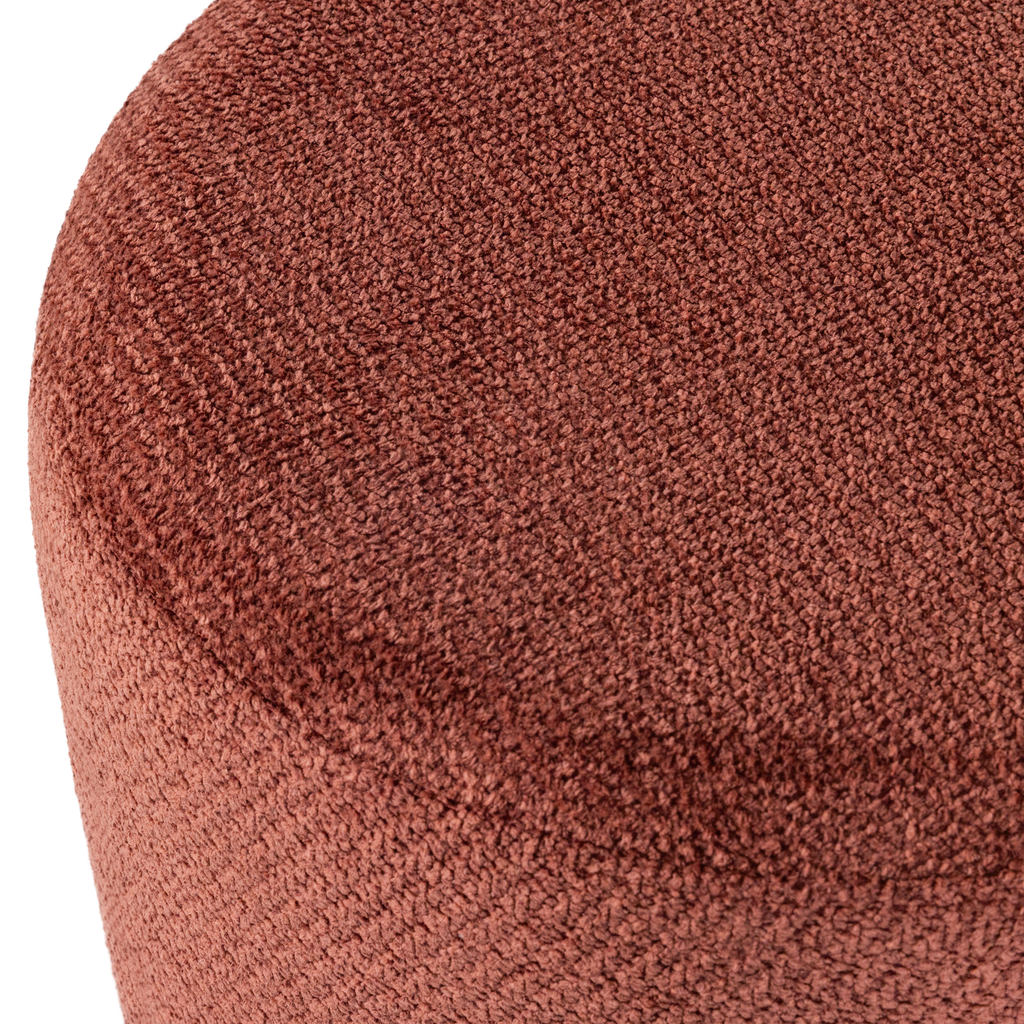 ISLEN POUF WITH SWIVEL BASE BOUCLE BURGUNDY RED