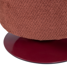 Load image into Gallery viewer, ISLEN POUF WITH SWIVEL BASE BOUCLE BURGUNDY RED