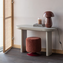 Load image into Gallery viewer, ISLEN POUF WITH SWIVEL BASE BOUCLE BURGUNDY RED