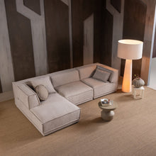 Laden Sie das Bild in den Galerie-Viewer, MANU CHAISE LONGUE SOFA LEFT COARSE CHENILLE NATURAL [fsc]