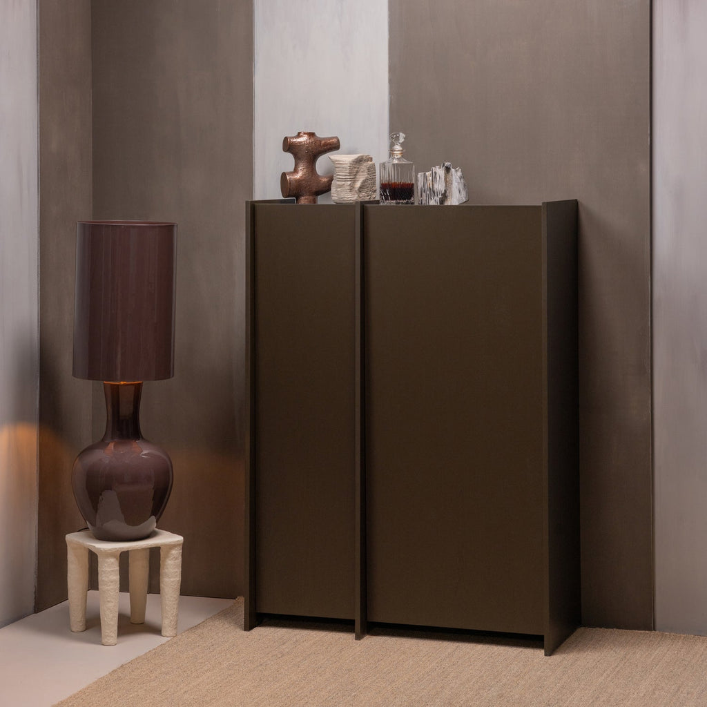 BROCK 2-DOORS CABINET ASH VENEER MID BROWN [fsc]