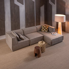 Laden Sie das Bild in den Galerie-Viewer, MANU CHAISE LONGUE SOFA RIGHT COARSE CHENILLE NATURAL [fsc]