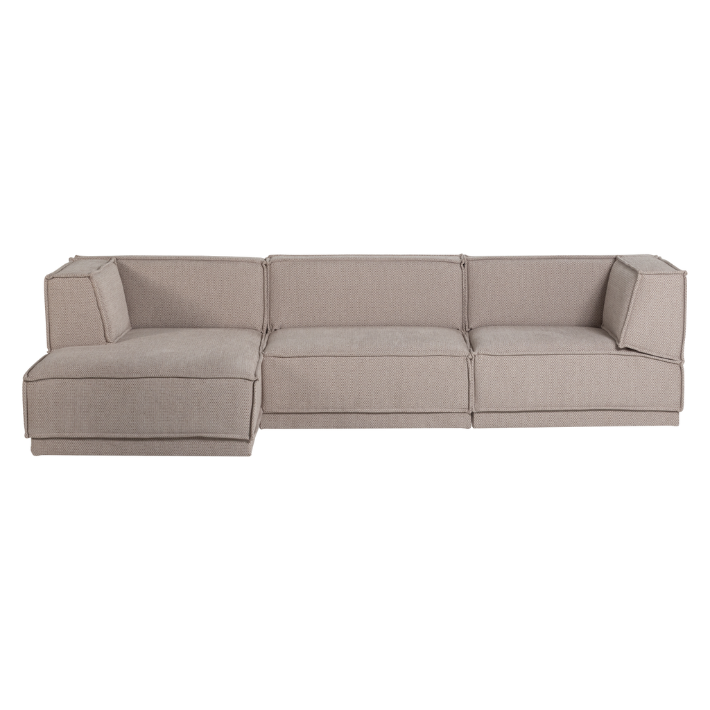 MANU CHAISE LONGUE SOFA LEFT COARSE CHENILLE NATURAL [fsc]
