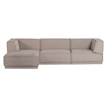 Laden Sie das Bild in den Galerie-Viewer, MANU CHAISE LONGUE SOFA LEFT COARSE CHENILLE NATURAL [fsc]