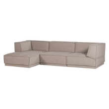 Laden Sie das Bild in den Galerie-Viewer, MANU CHAISE LONGUE SOFA LEFT COARSE CHENILLE NATURAL [fsc]