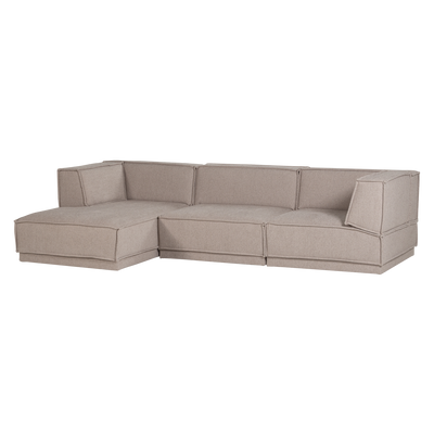 MANU CHAISE LONGUE SOFA LEFT COARSE CHENILLE NATURAL [fsc]