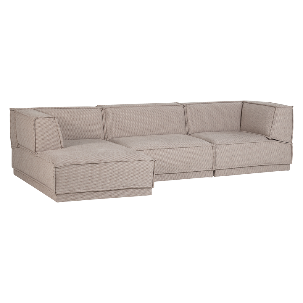 MANU CHAISE LONGUE SOFA LEFT COARSE CHENILLE NATURAL [fsc]