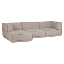 Laden Sie das Bild in den Galerie-Viewer, MANU CHAISE LONGUE SOFA LEFT COARSE CHENILLE NATURAL [fsc]