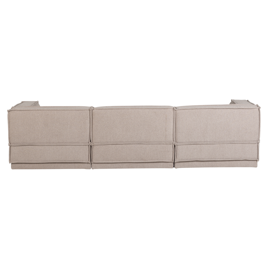 MANU CHAISE LONGUE SOFA LEFT COARSE CHENILLE NATURAL [fsc]