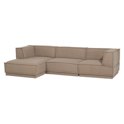 MANU CHAISE LONGUE SOFA LEFT TEDDY TAUPE [fsc]