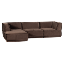 Laden Sie das Bild in den Galerie-Viewer, MANU CHAISE LONGUE SOFA LEFT VELVET BROWN [fsc]