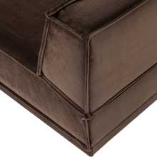 Laden Sie das Bild in den Galerie-Viewer, MANU CHAISE LONGUE SOFA LEFT VELVET BROWN [fsc]