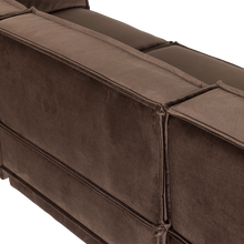 Laden Sie das Bild in den Galerie-Viewer, MANU CHAISE LONGUE SOFA LEFT VELVET BROWN [fsc]