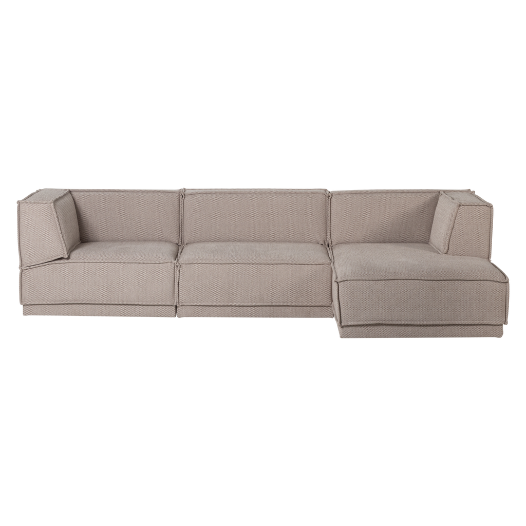 MANU CHAISE LONGUE SOFA RIGHT COARSE CHENILLE NATURAL [fsc]