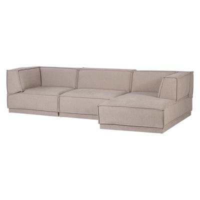 MANU CHAISE LONGUE SOFA RIGHT COARSE CHENILLE NATURAL [fsc]