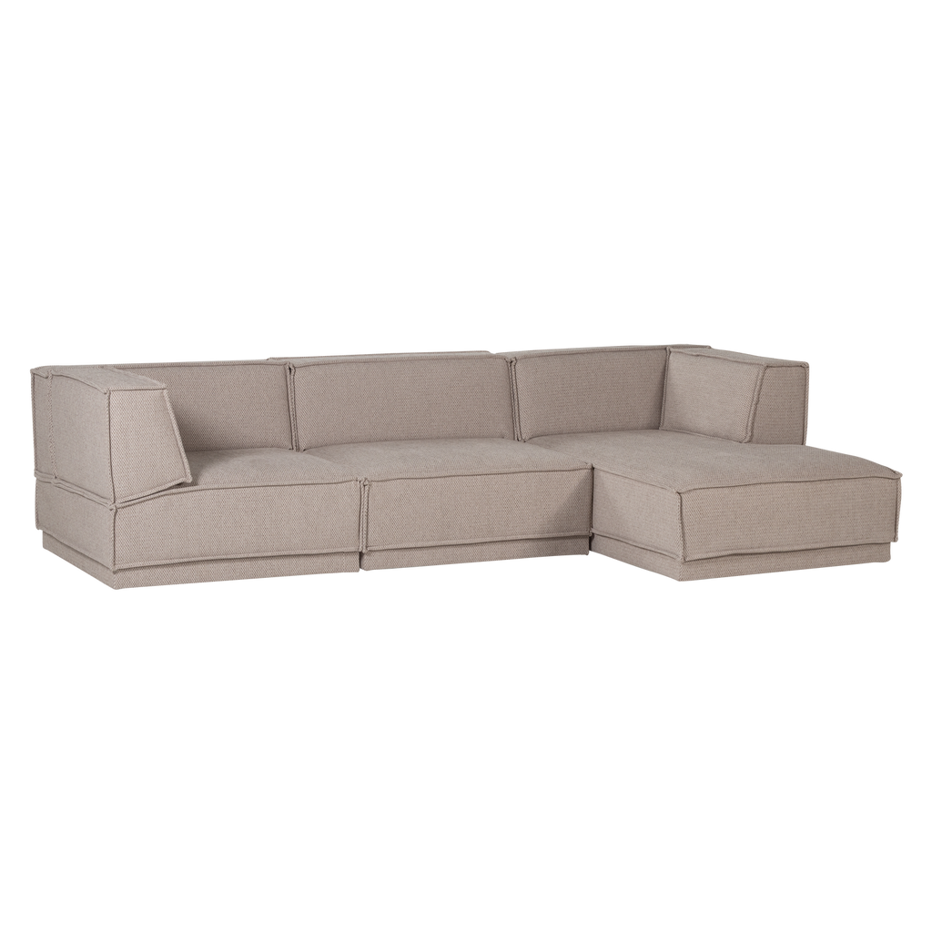 MANU CHAISE LONGUE SOFA RIGHT COARSE CHENILLE NATURAL [fsc]