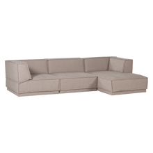 Laden Sie das Bild in den Galerie-Viewer, MANU CHAISE LONGUE SOFA RIGHT COARSE CHENILLE NATURAL [fsc]