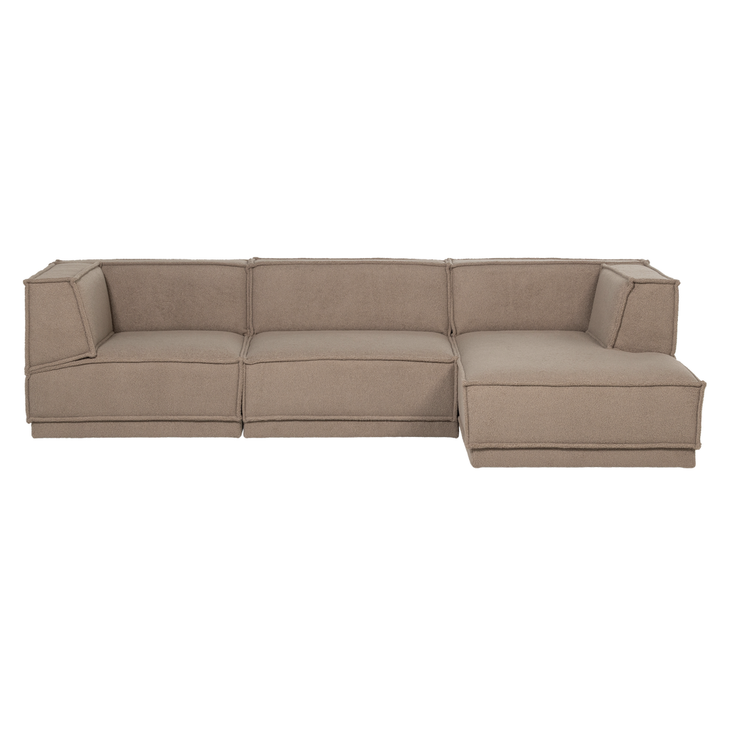 MANU CHAISE LONGUE SOFA RIGHT TEDDY TAUPE [fsc]