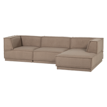 Laden Sie das Bild in den Galerie-Viewer, MANU CHAISE LONGUE SOFA RIGHT TEDDY TAUPE [fsc]