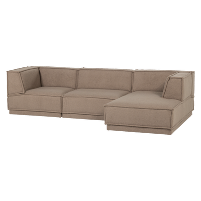 MANU CHAISE LONGUE SOFA RIGHT TEDDY TAUPE [fsc]