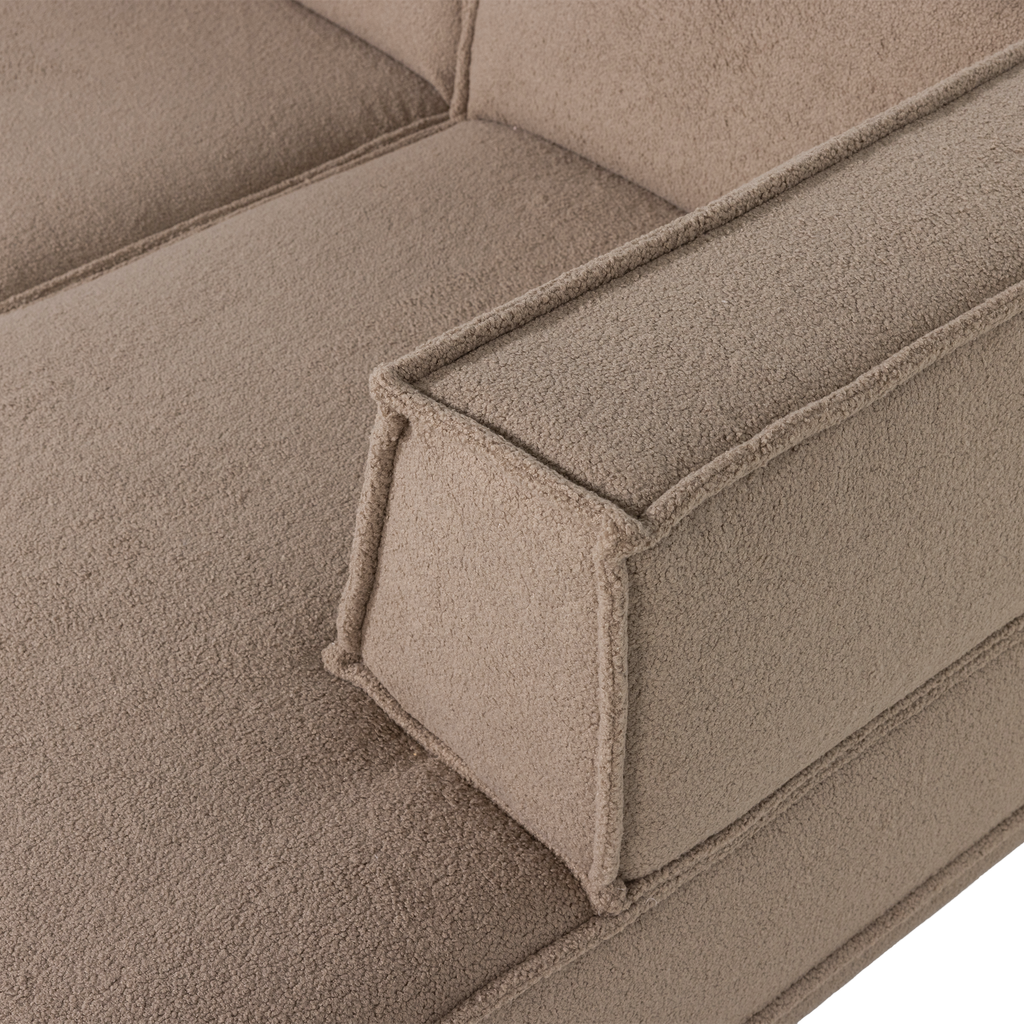 MANU CHAISE LONGUE SOFA RIGHT TEDDY TAUPE [fsc]