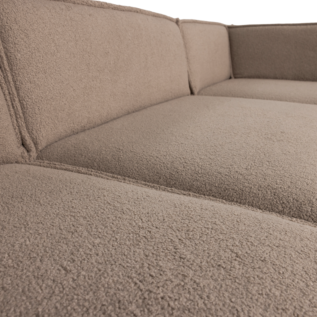 MANU CHAISE LONGUE SOFA RIGHT TEDDY TAUPE [fsc]