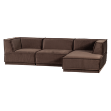 Laden Sie das Bild in den Galerie-Viewer, MANU CHAISE LONGUE SOFA RIGHTVELVET BROWN [fsc]