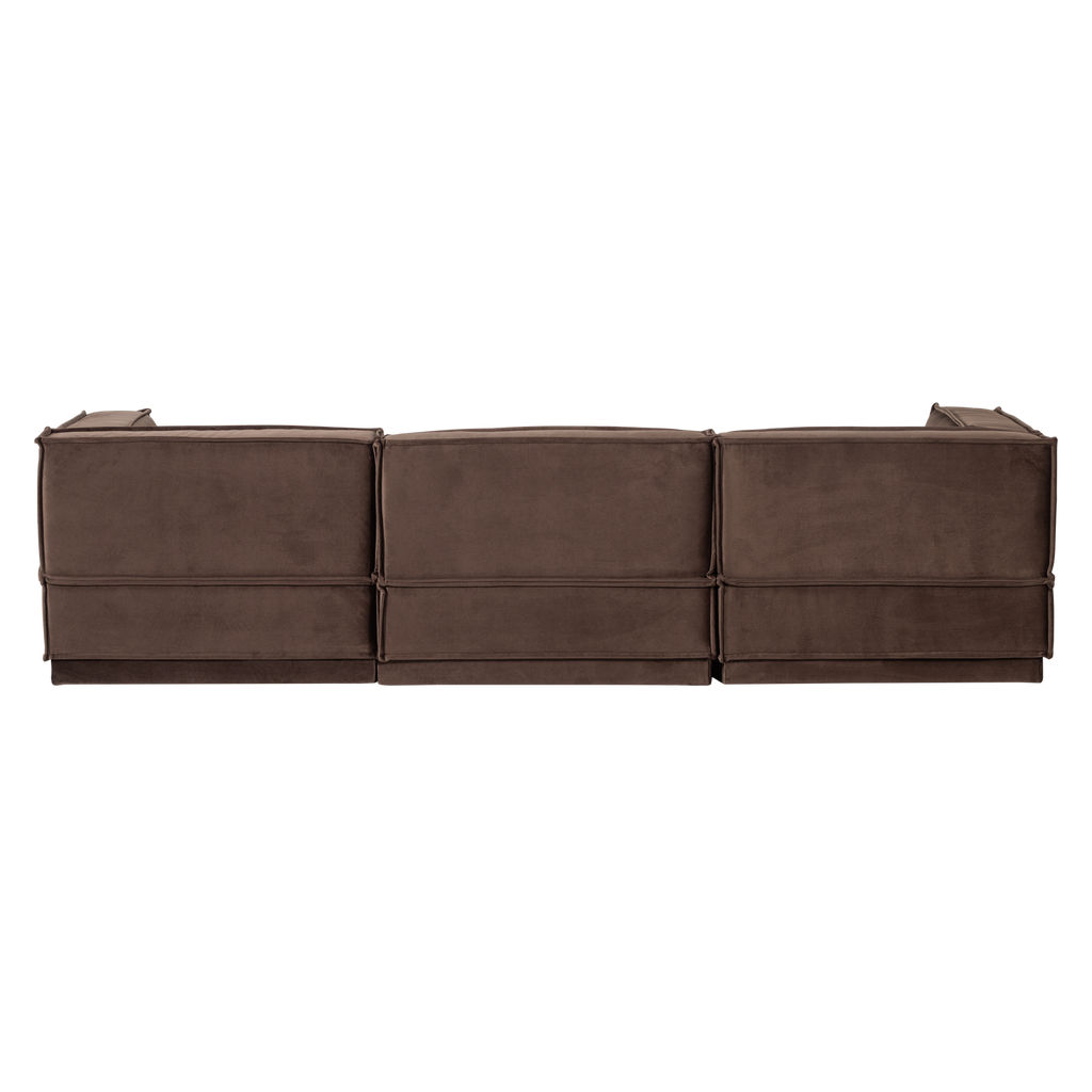 MANU CHAISE LONGUE SOFA RIGHTVELVET BROWN [fsc]