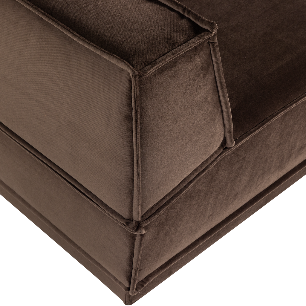 MANU CHAISE LONGUE SOFA RIGHTVELVET BROWN [fsc]