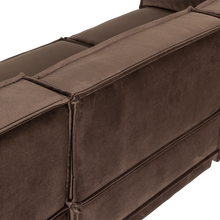 Laden Sie das Bild in den Galerie-Viewer, MANU CHAISE LONGUE SOFA RIGHTVELVET BROWN [fsc]