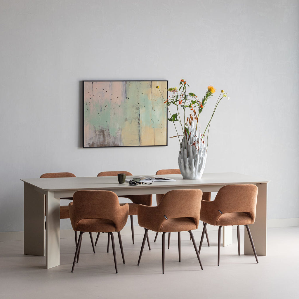 JENNY DINING CHAIR WOVEN FABRIC BROWN