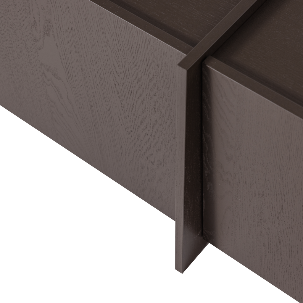 BROCK TV UNIT 200 CM ASH VENEER MID BROWN [fsc]