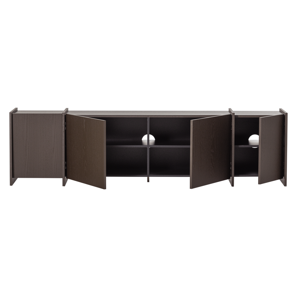 BROCK TV UNIT 200 CM ASH VENEER MID BROWN [fsc]