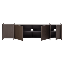 Laden Sie das Bild in den Galerie-Viewer, BROCK TV UNIT 200 CM ASH VENEER MID BROWN [fsc]