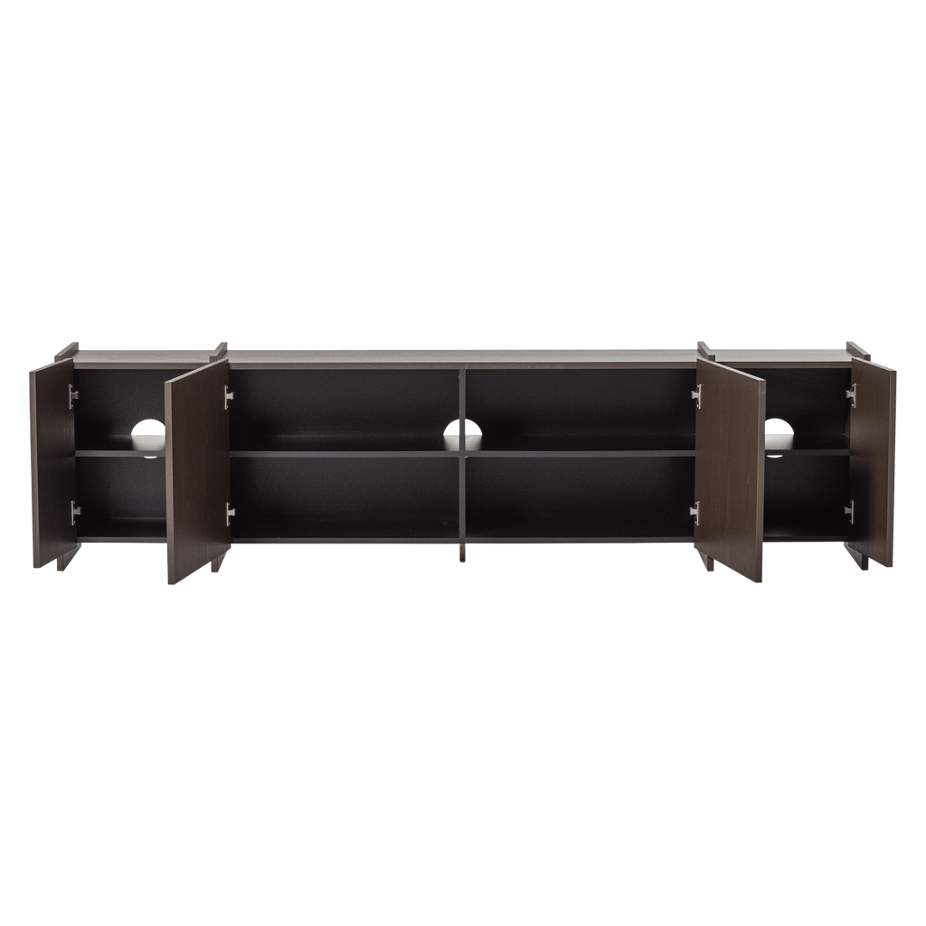 BROCK TV UNIT 200 CM ASH VENEER MID BROWN [fsc]
