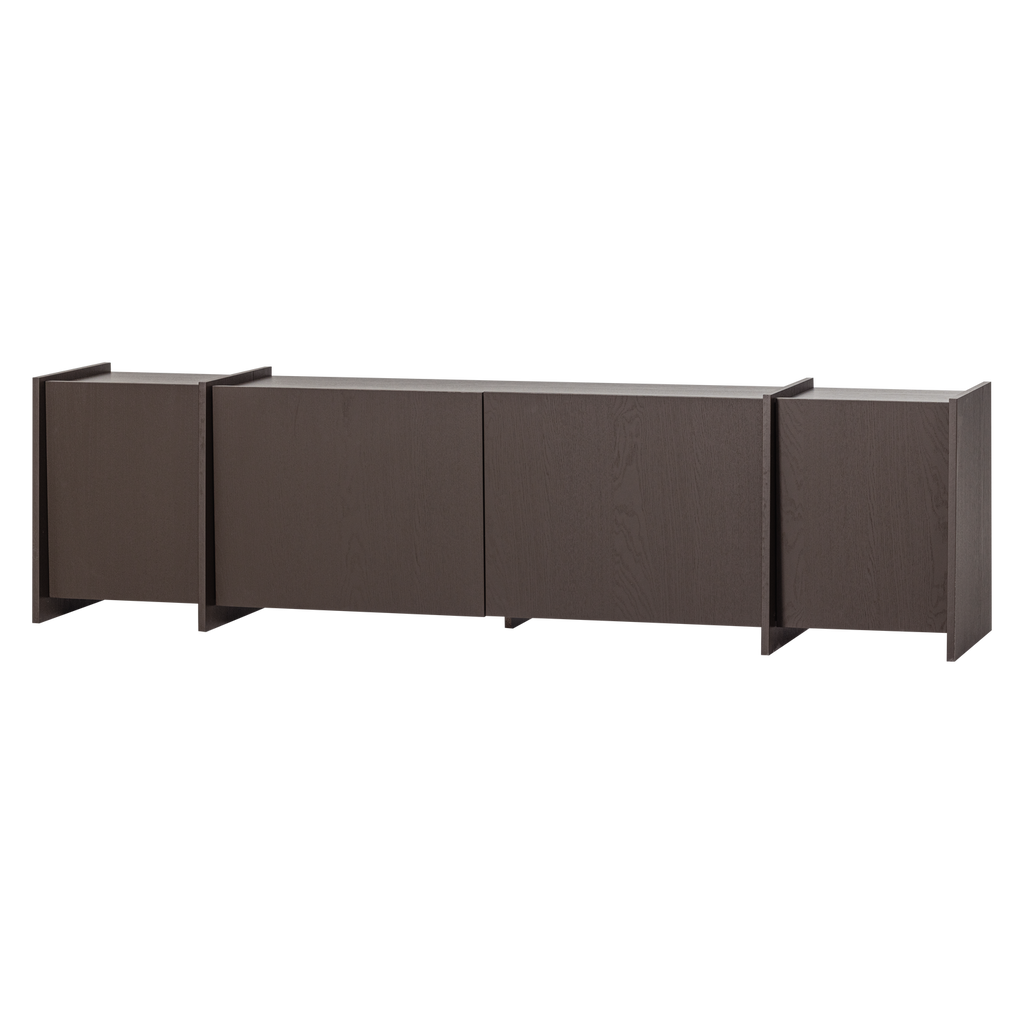 BROCK TV UNIT 200 CM ASH VENEER MID BROWN [fsc]