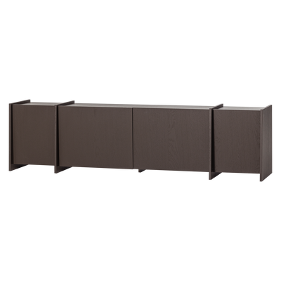 BROCK TV UNIT 200 CM ASH VENEER MID BROWN [fsc]