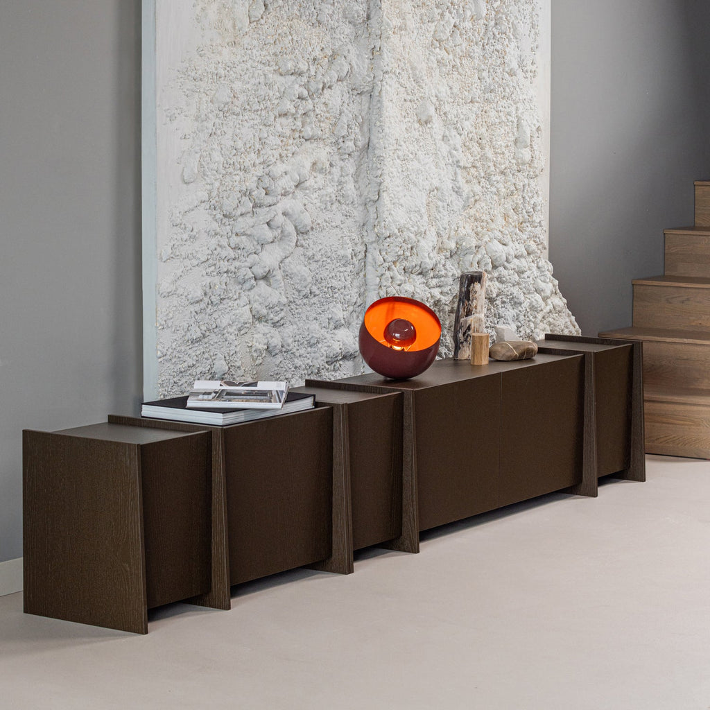 BROCK TV UNIT 200 CM ASH VENEER MID BROWN [fsc]
